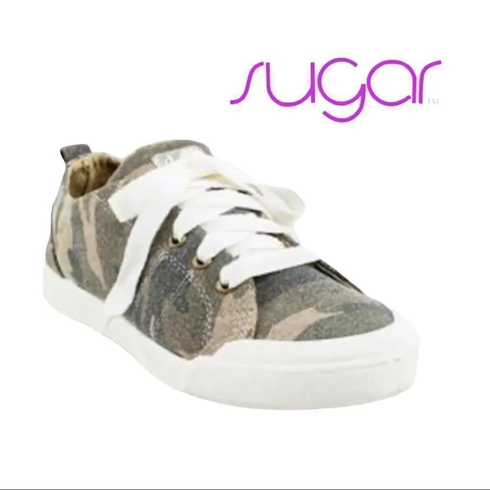 NIB Sugar Women's Camo Camouflage Canvas Lace Tennis Shoes Sneakers 8.5 9.5 10